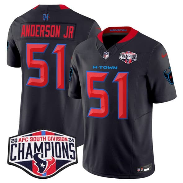 Houston Texans #51 Will Anderson Jr. Navy 2nd Alternate F.U.S.E. 2024 AFC South Division Champions Vapor Limited Stitched Jersey