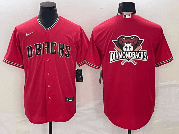Arizona Diamondbacks Red Team Big Logo Cool Base Stitched Jersey
