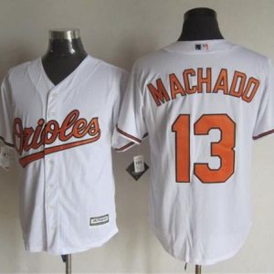 Orioles #13 Manny Machado White New Cool Base Stitched Jersey