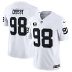 Las Vegas Raiders #98 Maxx Crosby White 2025 F.U.S.E. With 4-Star C Patch Vapor Limited Stitched Jersey