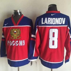 Canucks #8 Igor Larionov Red Blue Nike Stitched Jersey