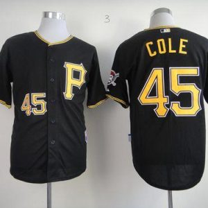 Pirates #45 Gerrit Cole Black Cool Base Stitched Jersey