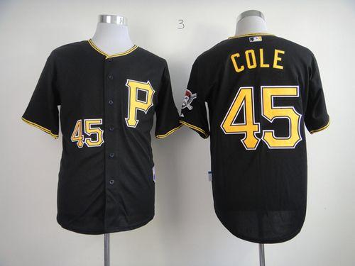 Pirates #45 Gerrit Cole Black Cool Base Stitched Jersey