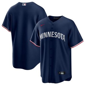 Minnesota Twins Blank Navy Cool Base Stitched Jersey
