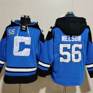 Indianapolis Colts #56 Quenton Nelson Blue Ageless Must-Have Lace-Up Pullover Hoodie