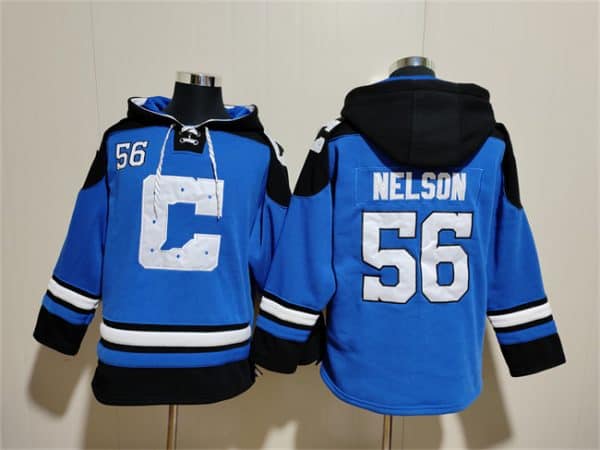 Indianapolis Colts #56 Quenton Nelson Blue Ageless Must-Have Lace-Up Pullover Hoodie