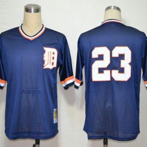 Mitchell And Ness Tigers #23 Kirk Gibson Blue Throwback Stitched Jersey