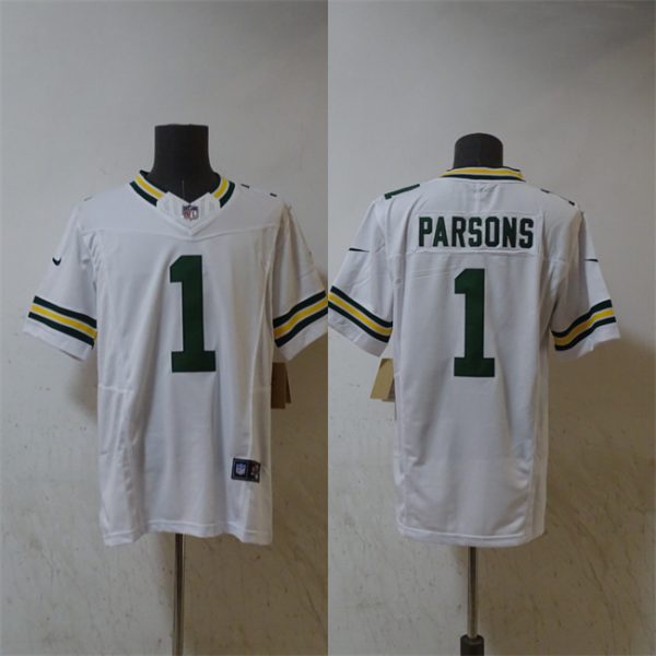 Green Bay Packers #1 Micah Parsons White Vapor 2025 F.U.S.E. Limited Stitched Jersey
