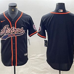 Houston Astros Blank Black With Patch Cool Base Stitched Jersey