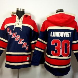Rangers #30 Henrik Lundqvist Navy Blue Sawyer Hooded Sweatshirt Stitched Jersey