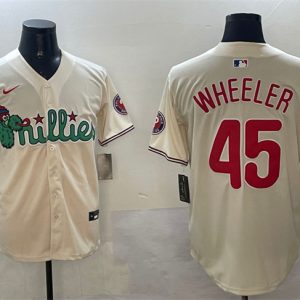 Philadelphia Phillies #45 Zack Wheeler Cream Phanatic Limited Stitched Jersey
