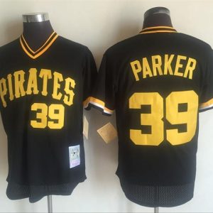 Pittsburgh Pirates #39 Dave Parker Mitchell and Ness Black Throwback Stitched Jersey