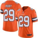 Broncos #29 Bradley Roby Orange Stitched Limited Rush Nike Jersey