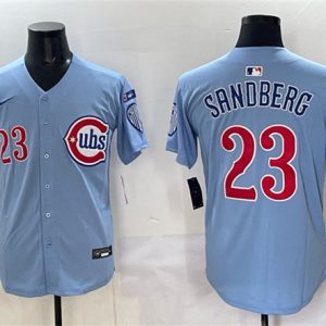 Chicago Cubs #23 Ryne Sandberg Blue 'Ryne Sandberg Tribute' Vapor Limited V3 Stitched Jersey