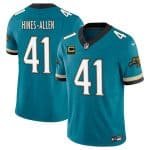 Jacksonville Jaguars #41 Josh Hines-Allen Teal 2025 F.U.S.E. With 4-Star C Patch Prowler Throwback Vapor Limited Stitched Jersey