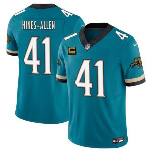 Jacksonville Jaguars #41 Josh Hines-Allen Teal 2025 F.U.S.E. With 4-Star C Patch Prowler Throwback Vapor Limited Stitched Jersey