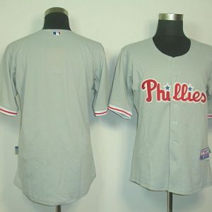 Phillies Blank Grey Cool Base Stitched Jersey