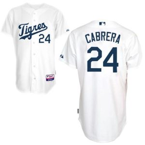 Tigers #24 Miguel Cabrera White Home"Los Tigres" Stitched Jersey
