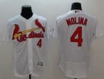 Cardinals #4 Yadier Molina White Flexbase Authentic Collection Stitched Jersey