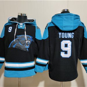 Carolina Panthers #9 Bryce Young Black Ageless Must-Have Lace-Up Pullover Hoodie