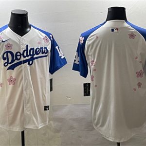 Los Angeles Dodgers Blank White Royal 2025 Tokyo Series Limited Stitched Jersey