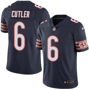 Bears #6 Jay Cutler Navy Blue Stitched Limited Rush Nike Jersey