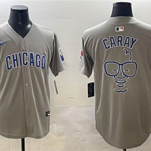 Chicago Cubs Gray Harry Caray 'Holy Cow' Patch Limited Stitched Jersey