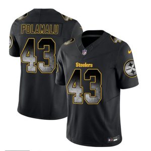 Pittsburgh Steelers #43 Troy Polamalu Black 2023 F.U.S.E. Smoke Vapor Untouchable Limited Stitched Jersey