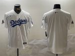 Los Angeles Dodgers Blank White 2024 World Series Champions With Fernando Memorial Patch Home Limited Stitched Jersey