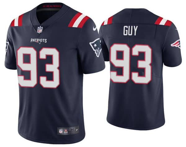 New England Patriots #93 Lawrence Guy 2020 Navy Vapor Untouchable Limited Stitched Jersey