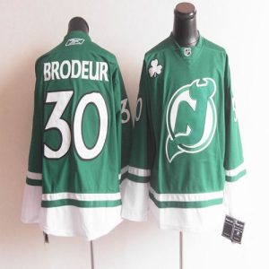 Devils St Patty's Day #30 Martin Brodeur Green Stitched Jersey