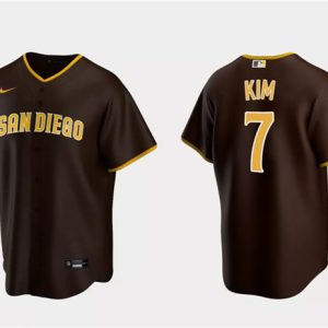 San Diego Padres #7 Ha-Seong Kim Brown Cool Base Stitched Jersey