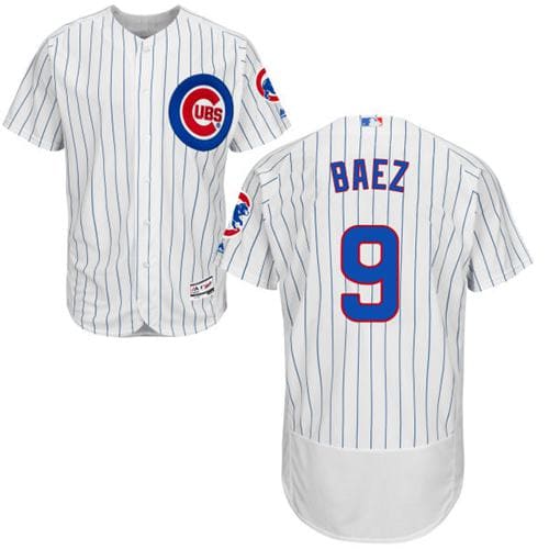 Cubs #9 Javier Baez White(Blue Strip) Flexbase Authentic Collection Stitched Jersey