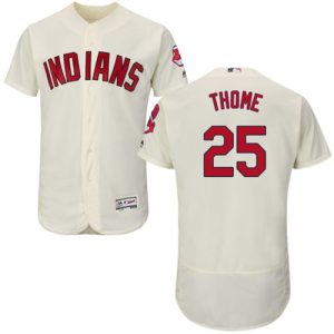 Indians #25 Jim Thome Cream Flexbase Authentic Collection Stitched Jersey