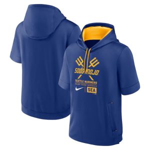 Seattle Mariners Royal City Connect Short Sleeve Pullover Hoodie