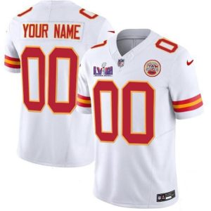 Kansas City Chiefs Custom White 2024 F.U.S.E. Super Bowl LVIII Patch Vapor Untouchable Limited Stitched Jersey
