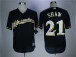 Milwaukee Brewers #21 Travis Shaw Navy Coolbase Stitched Jersey