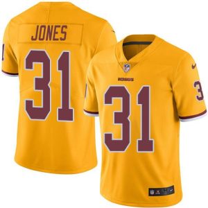Redskins #31 Matt Jones Gold Stitched Limited Rush Nike Jersey