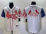 St. Louis Cardinals Team Big Logo White Independence Day Vapor Premier Limited Stitched Jersey