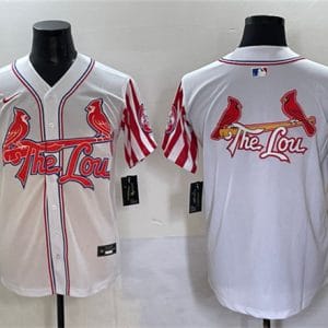 St. Louis Cardinals Team Big Logo White Independence Day Vapor Premier Limited Stitched Jersey