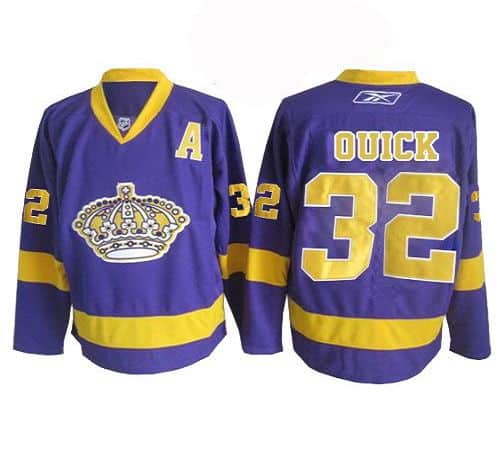 Kings #32 Jonathan Quick Purple Stitched Jersey