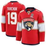 Florida Panthers #19 Matthew Tkachuk Red Home 2025 Stanley Cup Champions Patch Stitched Jersey