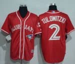 Blue Jays #2 Troy Tulowitzki Red New Cool Base Canada Day Stitched Jersey
