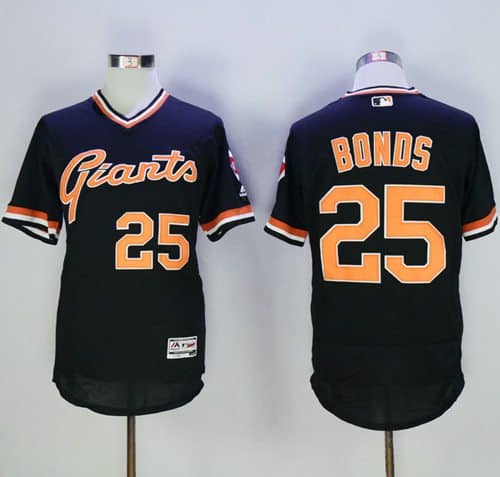 Giants #25 Barry Bonds Black Flexbase Authentic Collection Cooperstown Stitched Jerseys