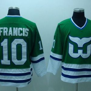 Whalers #10 Ron Francis Stitched CCM Throwback Green Jersey