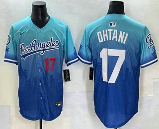 Los Angeles Dodgers #17 Shohei Ohtani Blue 2025 City Connect Limited Stitched Jersey