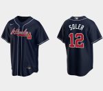Atlanta Braves #12 Jorge Soler Navy Cool Base Stitched Jersey