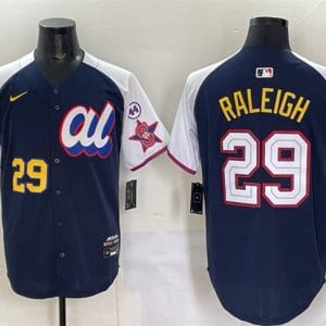 American League #29 Cal Raleigh Navy Alternate 2025 All-Star With Patch Edition Limited Stitched Jersey