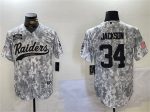 Las Vegas Raiders #34 Bo Jackson 2024 Arctic Camo Salute To Service Stitched Jersey