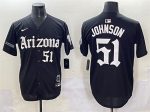 Arizona Diamondbacks #51 Randy Johnson Black 'Gothic Desert Fang Edition' Vapor Premier Limited Stitched Jersey